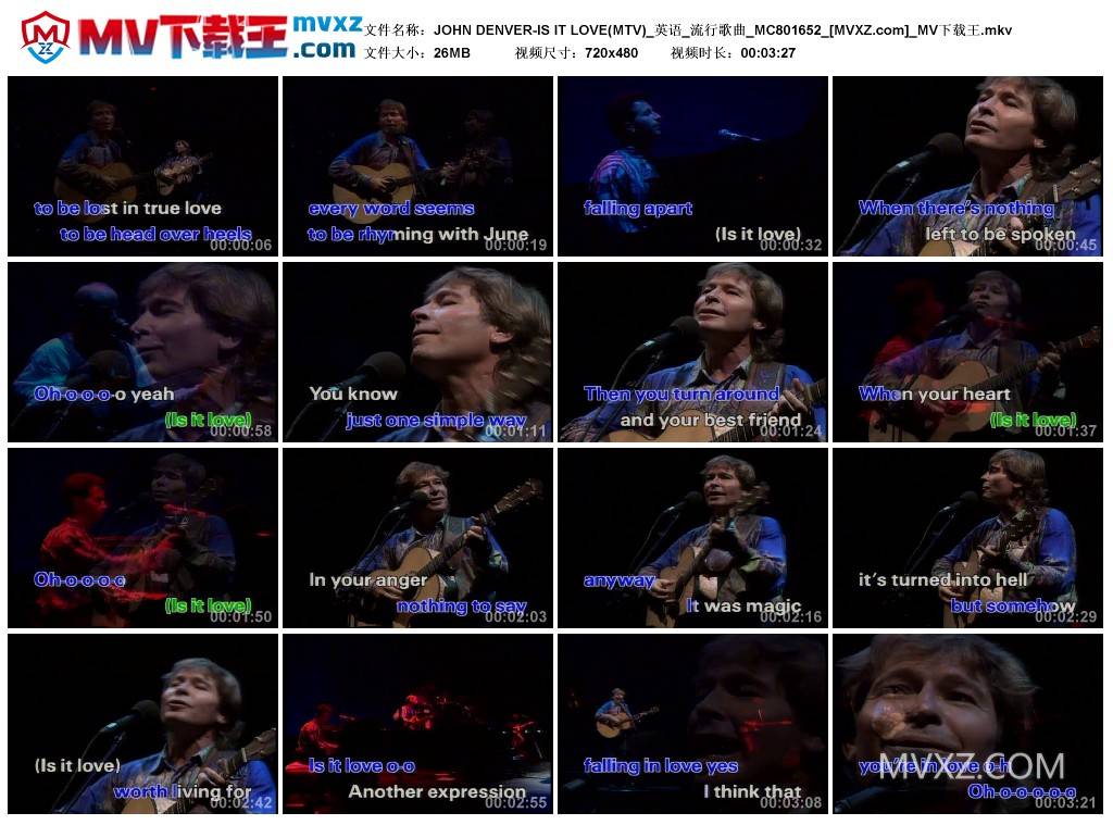 JOHN DENVER-IS IT LOVE(MTV)_英语_流行歌曲_MC801652